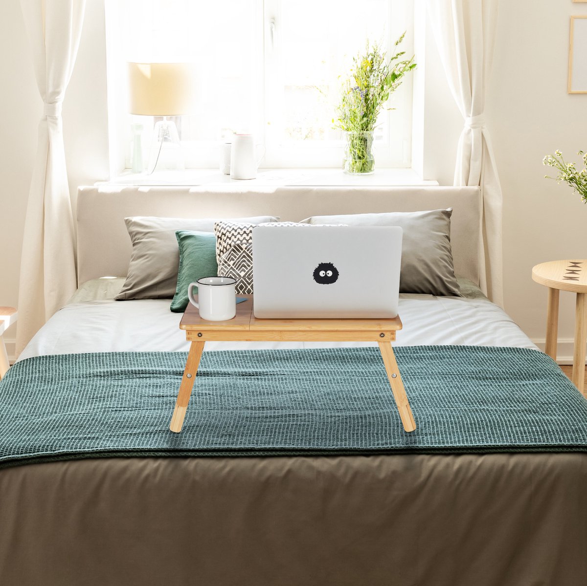 Laptoptafel met bekerhouder en tablethouder - Laptopstandaard - Schoot