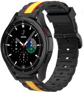 Strap-it Samsung Galaxy Watch 4 Classic 46mm Special Edition Band - zwart/geel