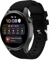 Siliconen Smartwatch bandje - Geschikt voor  Huawei Watch 3 - Pro siliconen bandje - zwart - Strap-it Horlogeband / Polsband / Armband