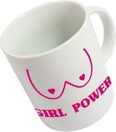 mok Girl Power 355 ml keramiek wit/roze