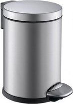 pedaalemmer Luna 5 liter RVS matzilver
