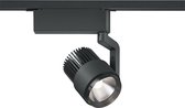 LED Railverlichting - Track Spot - Iona Dual Radina - 2 Fase - 15W - Aanpasbare Kleur - Dimbaar - Rond - Mat Zwart - Aluminium