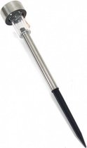 padverlichting zonne-energie led 36,5 cm RVS zilver