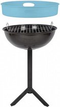 barbecue tafel 60 cm staal zwart/lichtblauw