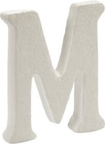 decoratieletter M 12,5 x 2 x 15 cm polystyreen wit