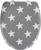toiletbril Stella 37,5 x 44,5 cm grijs/wit
