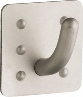 handdoekhaak vierkant 3 x 6 cm RVS grijs 2 stuks