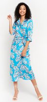 LOLALIZA Satijnen jurk - Turquoise - Maat 42