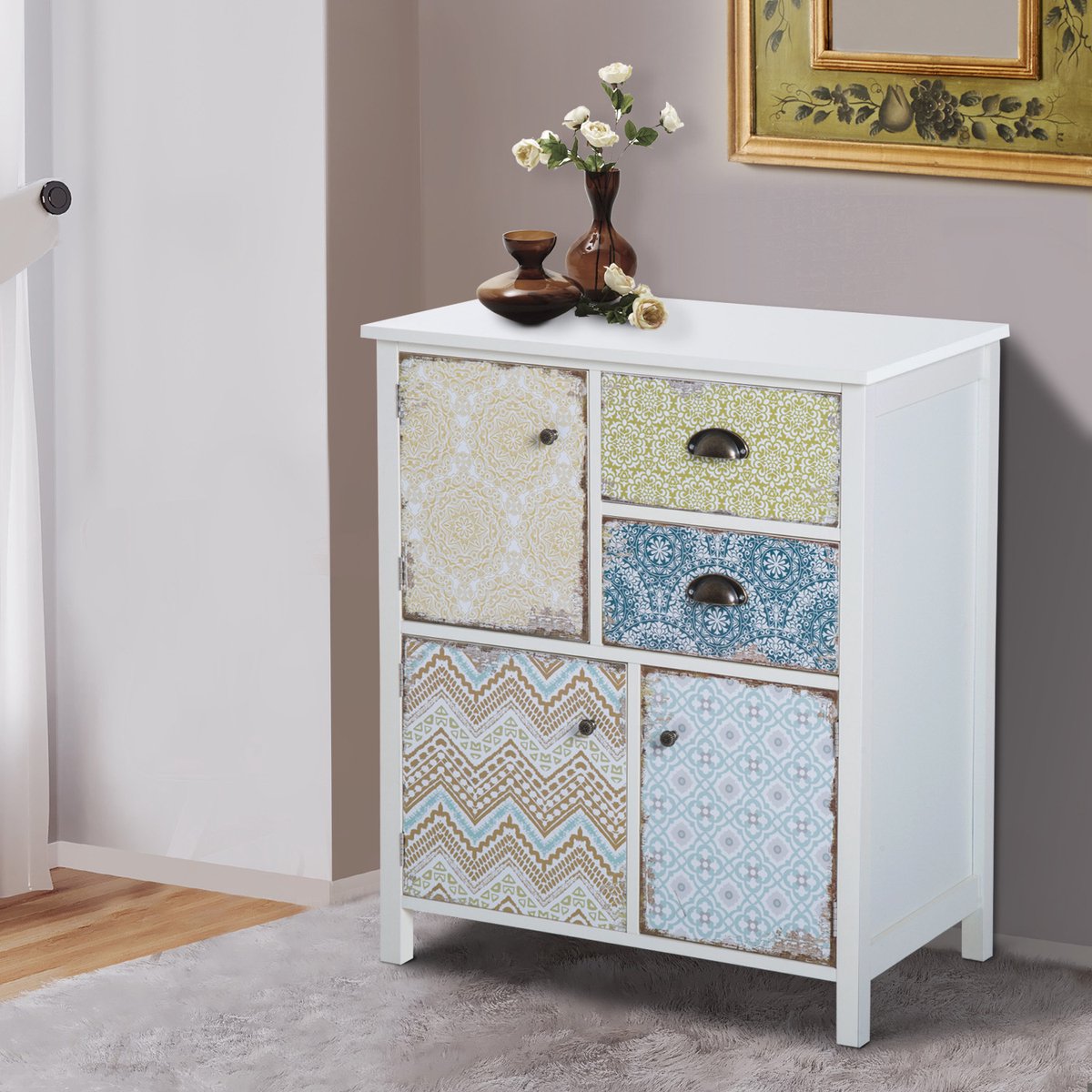 HOMCOM Ladekast Met 5 Lades Commode Dressoir Kast MDF Spaanplaat Aosom Netherlands