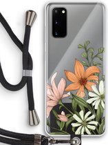 Case Company® - Samsung Galaxy S20 hoesje met Koord - Floral bouquet - Telefoonhoesje met Zwart Koord - Bescherming aan alle Kanten en Over de Schermrand