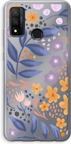 Case Company® - Huawei P Smart (2020) hoesje - Flowers with blue leaves - Soft Cover Telefoonhoesje - Bescherming aan alle Kanten en Schermrand