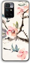 Case Company® - Xiaomi Redmi 10 hoesje - Japanse bloemen - Soft Cover Telefoonhoesje - Bescherming aan alle Kanten en Schermrand