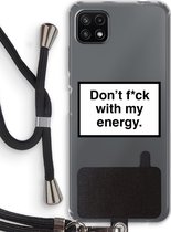 Case Company® - Samsung Galaxy A22 5G hoesje met Koord - My energy - Telefoonhoesje met Zwart Koord - Bescherming aan alle Kanten en Over de Schermrand