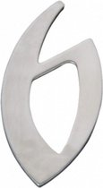 huisnummer 6 RVS 5 x 10 cm zilver