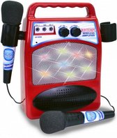 bluetooth versterker met 2 microfoons 28 cm rood