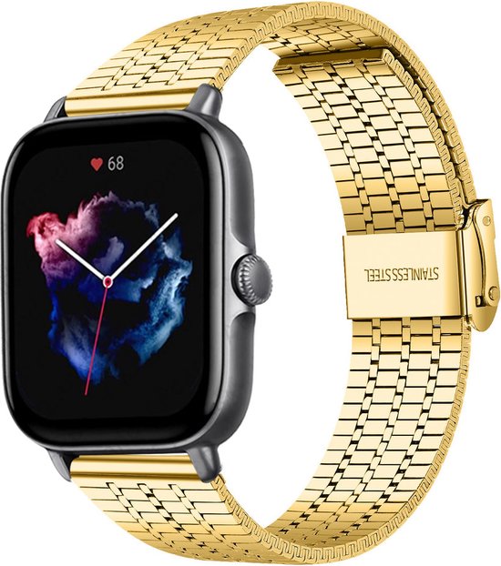 Strap it Luxe roestvrij stalen smartwatch band geschikt voor Xiaomi Amazfit GTS. bol