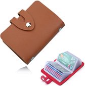 Porte-cartes - Convient pour 12 cartes - Porte-cartes de crédit - Porte-cartes - Pour hommes et femmes - Design simple - Marron