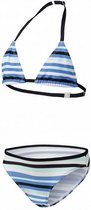 bikini meisjes polyamide/elastaan turquoise/zwart maat 140
