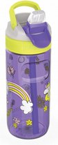 drinkfles Lagoon Princess 500 ml siliconen geel/paars