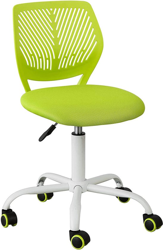 Chaise de bureau Mara - Pour enfant - Chaise d'ordinateur - Pivotante - Pratique - Vert - ‎55 x 55 x 77 cm