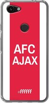 6F hoesje - geschikt voor Google Pixel 3a -  Transparant TPU Case - AFC Ajax - met opdruk #ffffff