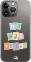 iPhone 13 Pro Case - No Bad Vibes - xoxo Wildhearts Transparant Case