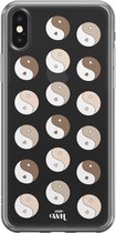 YinYang Nude - Transparant hoesje geschikt voor iPhone X / Xs hoesje transparant - Shockproof case met emoji YinYang geschikt voor Apple iPhone Xs / iPhone 10 - Doorzichtig hoesje