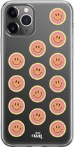 xoxo Wildhearts case voor iPhone 11 Pro Max - Smiley Double Orange - xoxo Wildhearts Transparant Case