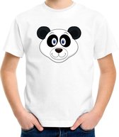 Cartoon panda t-shirt wit voor jongens en meisjes - Kinderkleding / dieren t-shirts kinderen 122/128