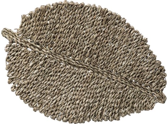 Set de 12 sets de table ronds jonc de mer naturel - 48 x 33 cm - Sous-verres de table