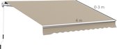 Outsunny Canopy auvent en aluminium auvent à bras pliants en aluminium 3 x 4 m protection solaire balcon beige 01-0124