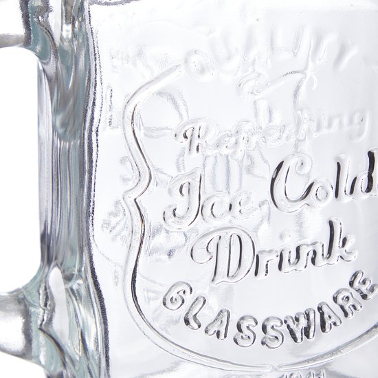 Lot De 8 Verres à Cocktails Relaxdays 500ml Avec Couvercle Et Paille - Style Rétro Mason Jar Rouge