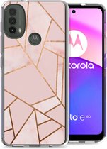 iMoshion Design voor de Motorola Moto E30 / E40 hoesje - Grafisch Koper - Roze / Goud