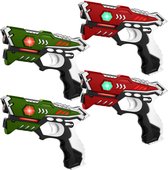 KidsTag Lasergame set avec 4 pistolets laser rouge/vert - Pistolets laser bon marché avec de nombreuses options d'extension pour les enfants à partir de 6 ans