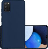 Hoes Geschikt voor Samsung A03s Hoesje Cover Siliconen Back Case Hoes - Donkerblauw