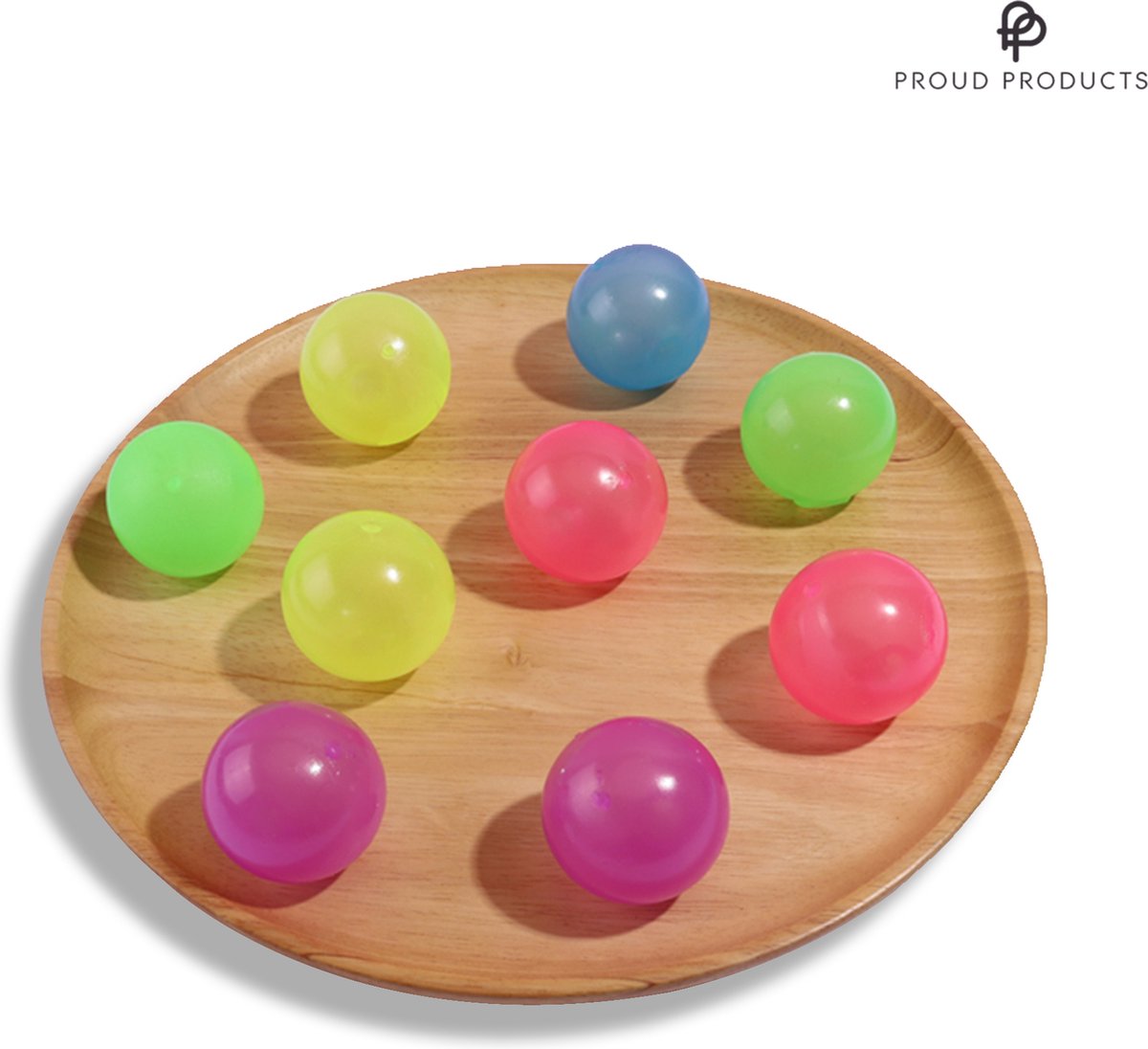 ProudProducts® - Sticky balls – Glow in the dark – TikTok trend – Fidget toys – Speelgoed – Verschillende kleuren - 4 stuks - ProudProducts