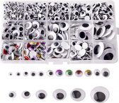 Oogjes 1200 stuks kunststof zelfklevende pop ogen Wiggle globe ogen wiebelogen voor DIY scrapbooking handwerk speelgoed accessoires (verschillende maten)