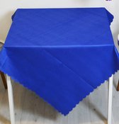 Tafelkleed 140x140 cm vierkant - Bedrukt Velvet Textiel - Effen donkerblauw - Tafellaken - De Groen Home