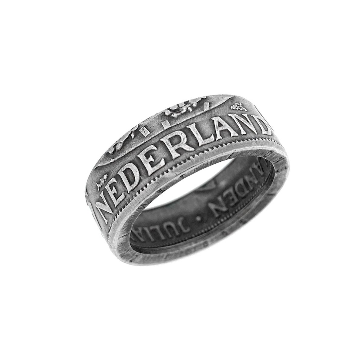 Zilveren Juliana Rijksdaalder Muntring - Maat: NL 17,5 /EU 55 - Unieke ring gemaakt van een originele zilveren rijksdaalder uit de periode 1954/1966