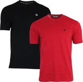2-Pack Donnay T-shirt - Sportshirt - Heren - Black/Berry Red - maat 3XL