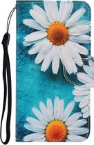 Wit bloemen book case hoesje Telefoonhoesje geschikt voor Samsung Galaxy A53