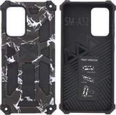 Hoesje Geschikt Voor Samsung Galaxy S20 Plus Hoesje - Rugged Extreme Backcover Marmer Camouflage met Kickstand - Zwart