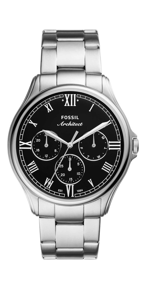 Fossil Architect - 02 FS5801 Horloge - Staal - Zilverkleurig - Ø 42 mm