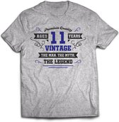 11 Jaar Legend - Feest kado T-Shirt Heren / Dames - Antraciet Grijs / Donker Blauw - Perfect Verjaardag Cadeau Shirt - grappige Spreuken, Zinnen en Teksten. Maat S