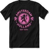 Nederland - Licht Roze - T-Shirt Heren / Dames  - Nederland / Holland / Koningsdag Souvenirs Cadeau Shirt - grappige Spreuken, Zinnen en Teksten. Maat S