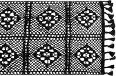 QUVIO Tafelloper met fransjes - Tafeldecoratie -Tafelaccessoire - Tafelloper voor na het koken of tafelen - Tafelkleed - Tafellaken - Gehaakt katoen - Zwart - 24 x 300 cm (lxb)
