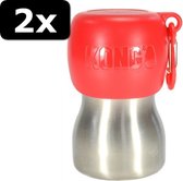 2x KONG H2O DRINKFLES RVS ROOD 280ML