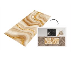 Keukenloper - Loper keuken - Marmer - Goud - Patronen - 120x50 cm - Keukenloper vinyl