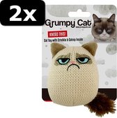 2x GRUMPY KNIT POUNCEY CAT TOY
