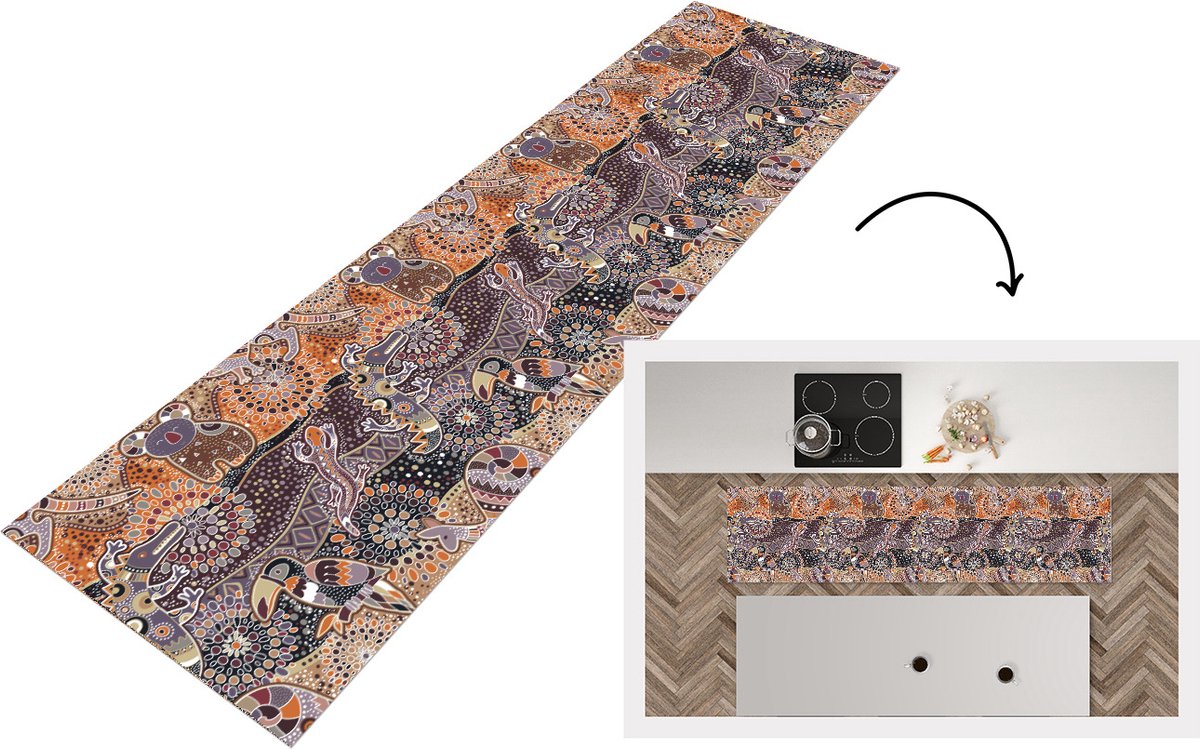 KitchenYeah Keukenloper - Loper keuken - Patronen - Koala - Dieren - Australië - 240x60 cm - Keukenloper vinyl Multicolor